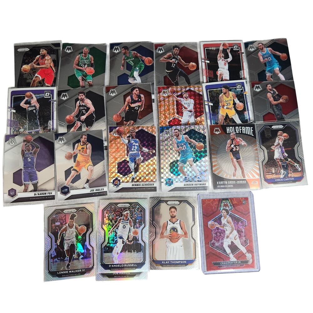 Panini NBA Trading Cards Lot of 23 Mosaic, Prizm, Optic NM In Penny Sleeves